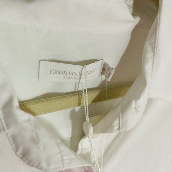 NWT Jonathan Simkhai Colbi Cotton Poplin Mini Shirt Dress White Preppy Medium - Picture 5 of 9